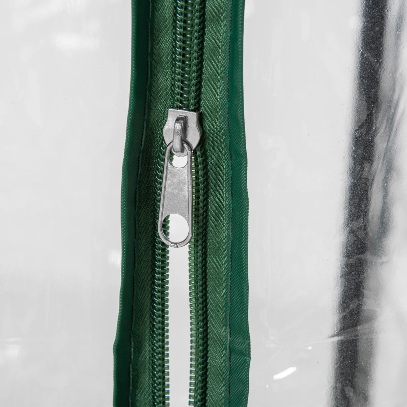 Outsunny Seră de grădină, seră de balcon, pânză consolidată din PVC, structură din oțel, ușă rulabilă cu fermoar, pentru legume, plante, flori în toate anotimpurile, interior și exterior, 100 x 50 x 150 cm alb