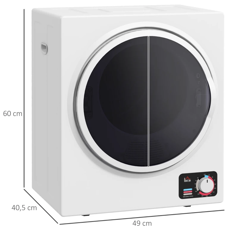 HOMCOM Secador de Roupa Elétrico Portátil 850W Capacidade 33L 4 Modos de Operação Aço Inoxidável 49x40,5x60 cm