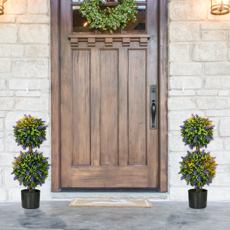 HOMCOM Set de 2 plante artificiale, plantă artificială rezistentă la UV în ghiveci, 70 cm plantă de interior pentru camera de zi, grădină