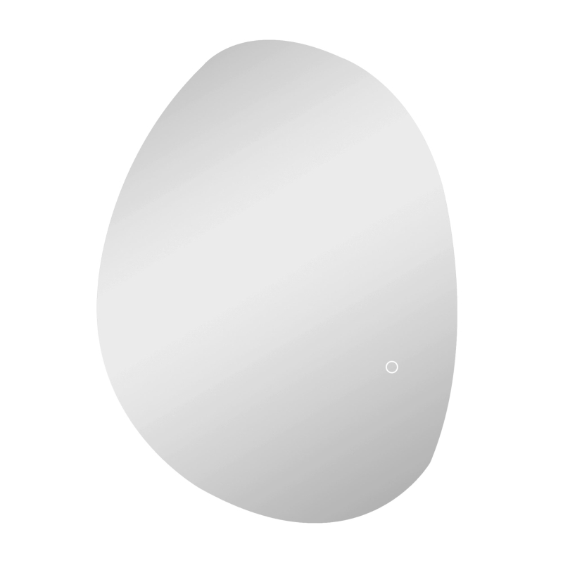 HOMCOM Espelho de Casa de Banho Assimétrico LED 70x50 cm 3 Cores Antivapor Montagem Na Parede com Interruptor Tátil