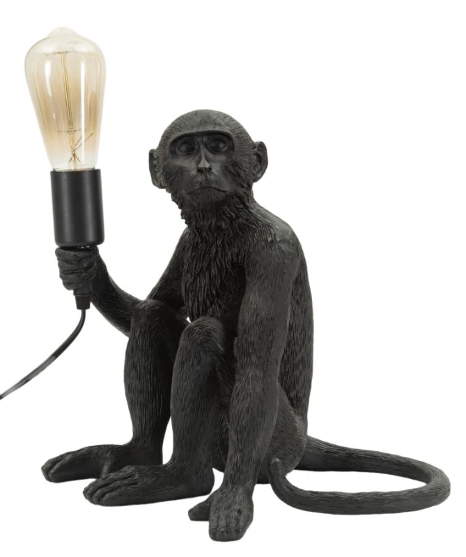 Mauro Ferretti Lampă De Masă Design Maimuță Șezută Neagru Cm 33X33X30