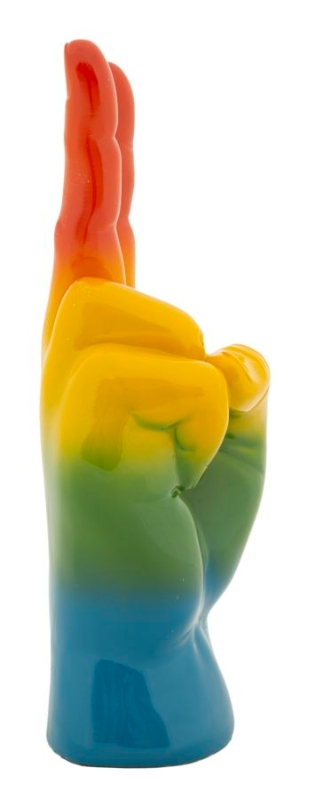 Mauro Ferretti Mână Curcubeu Cu Semnul V De Victorie,  16 X 13 X 36,5 Cm