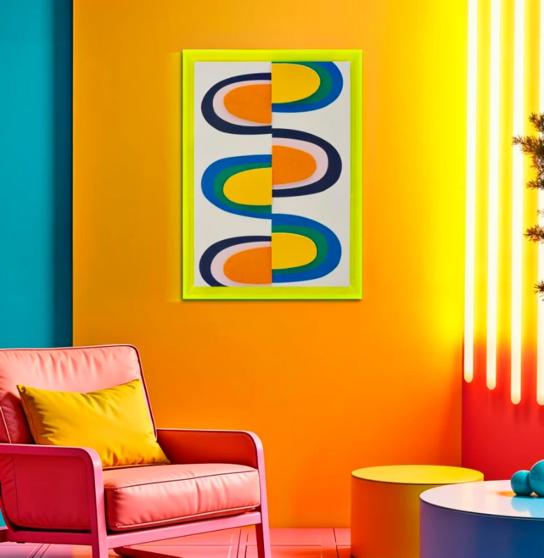 Mauro Ferretti Tablou Pictat Pe Panza, Pop Art,  Cu Rama  -A- Cm 50X3,3X68