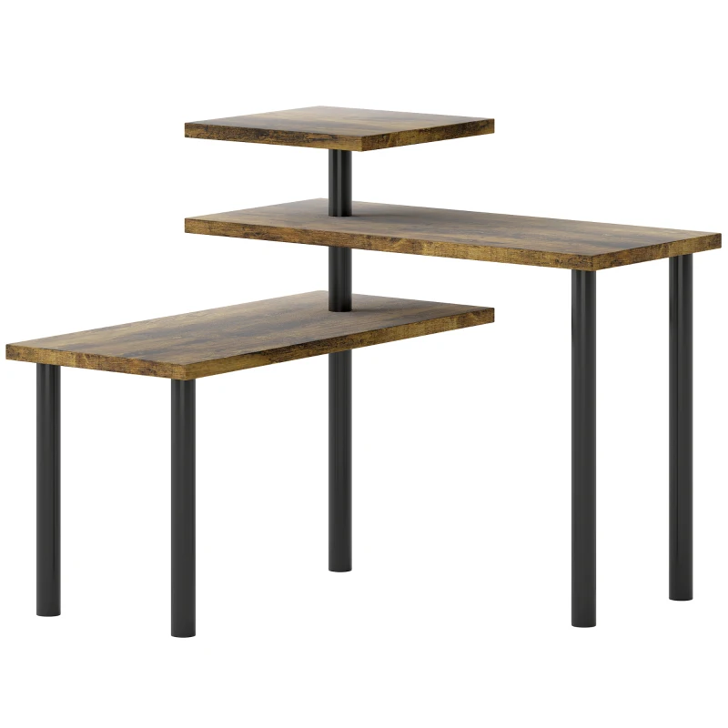 HOMCOM Raft de bucătărie, Drehbar Mikrowellenregal cu 3 nivele, Stand de metal industrial, 40 x 18 x 36,5 cm