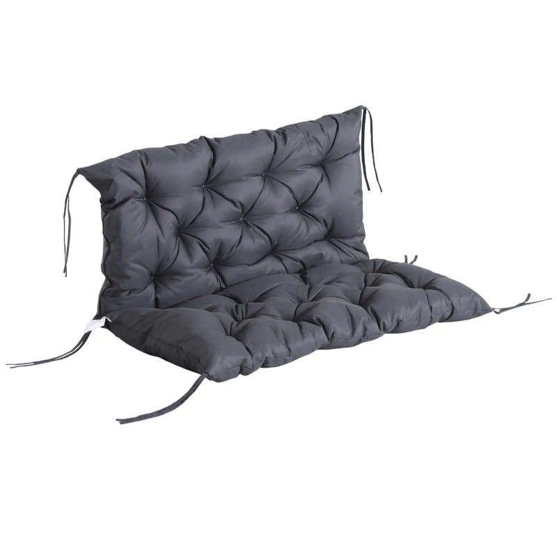 Pernă pentru banc de grădină Outsunny, pernă pentru balansoar, pernă pentru canapea 3 locuri mare confort 100 x 98 x 8 cm gri