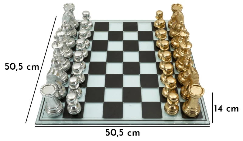 Mauro Ferretti Set Tabla De Sah Negru/Alb Cm 50,5X50,5X12