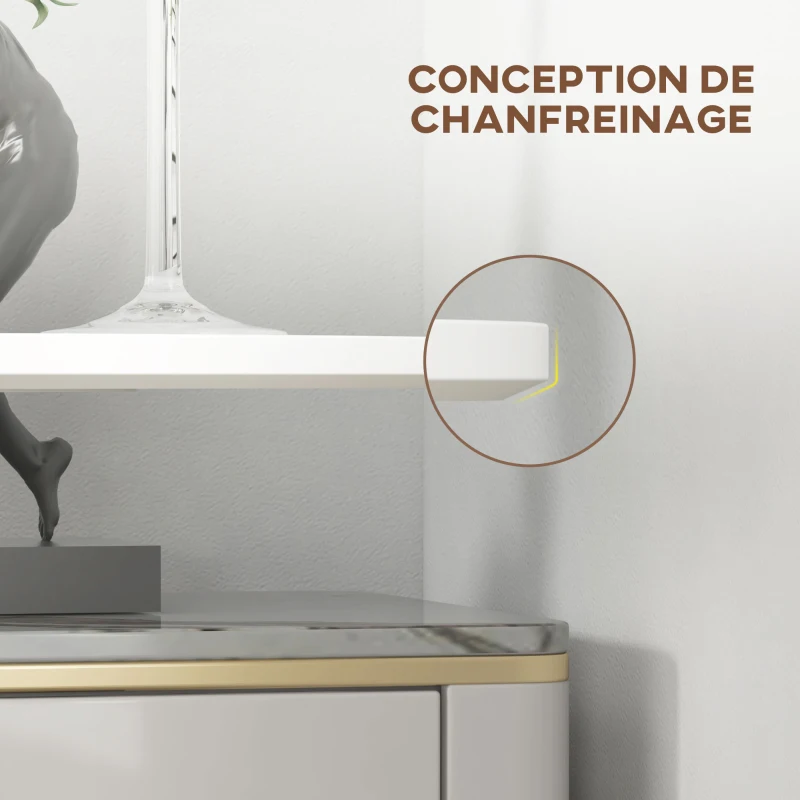 HOMCOM Masă de bar rotundă masă bistro înaltă masă de bucătărie stil contemporan cu blat pictat și cadru din oțel