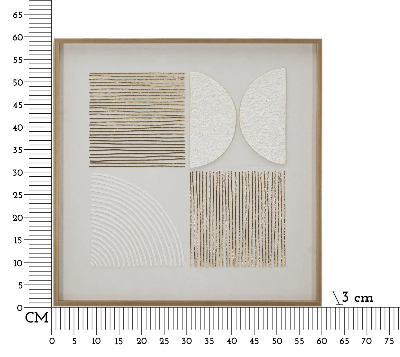 Mauro Ferretti Pictura Abstract Pe Panza, Cu Rama,  Cm 60X3X58