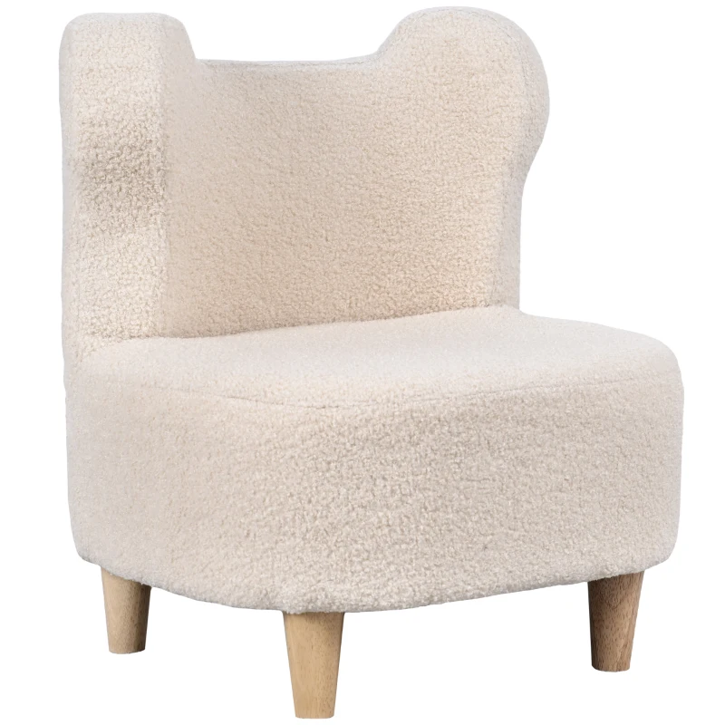 AIYAPLAY Sofá para Crianças com Encosto em Forma de Urso Tecido em Lã Teddy 47x43x53 cm Bege