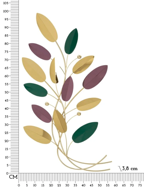 Mauro Ferretti Panou Decorativ Colorat Pentru Perete,  59 X 3,8 X 98,4 Cm