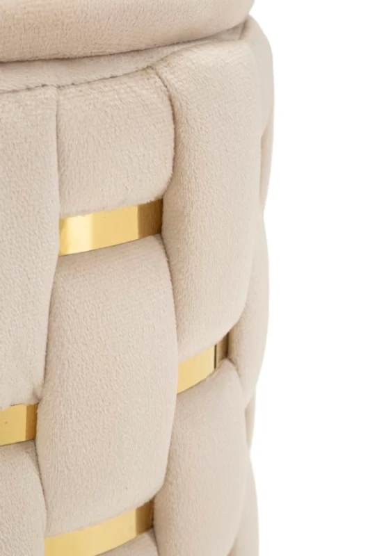 Mauro Ferretti Puf Cu Recipient De Depozitare Crem 2 Bucăți Cm Ø 37X42-28X33