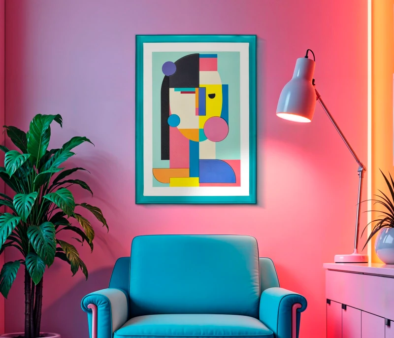 Mauro Ferretti Tablou Pictat Pe Panza, Picassy, Cu Rama -B- Cm 50X3,3X68