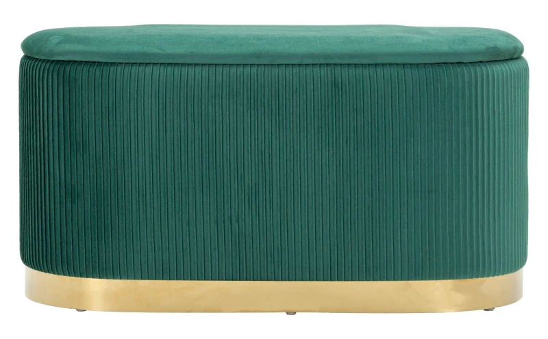 Mauro Ferretti Banca Cu Depozitare Și Taburet Shopy Green Set 3 Bucăți Cm 80X37X42-29X33