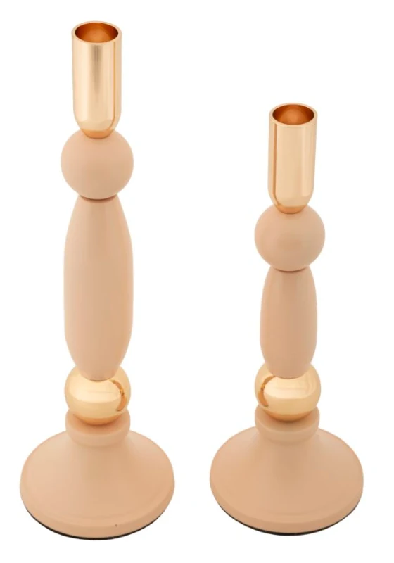 Mauro Ferretti Set Suport Lumanare Strek Roz 2 Bucati Cm Ø9,5X25-9,5X28