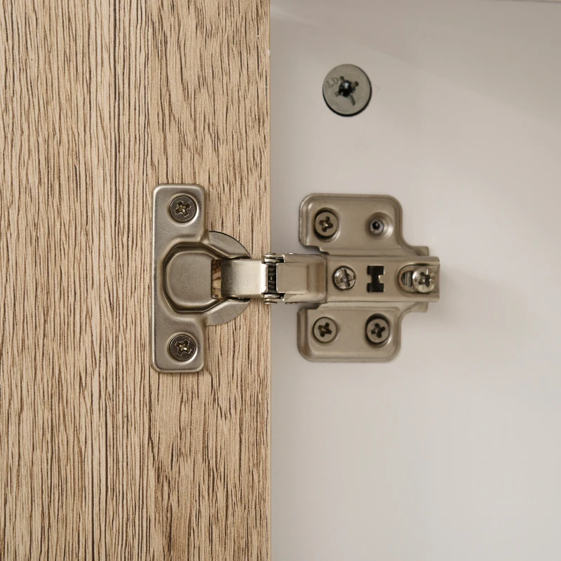 kleankin Coloană de Baie cu 6 Compartimente pentru Duș Toaletă Dormitor Stil Modern 31,5x30x169 cm Alb și Lemn de Stejar