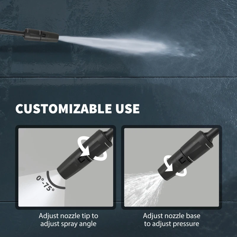 Outsunny 2200W High Pressure Washer, 170 Bar Pressure, 420 L/h Flow, Portable Electric Power Washer Jet Wash Cleaner with Adjustable Nozzle 6M Hose and Hose Reel for Home Patio Car Driveway