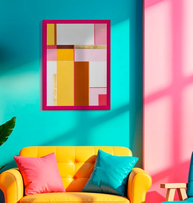 Mauro Ferretti Pictura Pe Panza Lacuită Cu Lac Acrilic Și Ramă -B- Cm 60X3,3X78