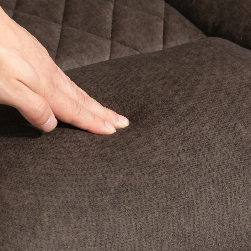 HOMCOM Cadeira de Escritório Cadeira de Escritório Ergonômica Altura Ajustável Braços Dobráveis 70x70x114-122 cm Castanho