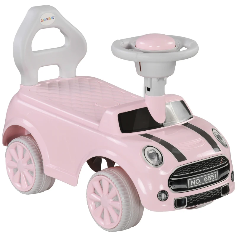 AIYAPLAY Porteur Copii Mașina 18-36 Luni Volan claxon și Anti-răsturnare Încărcare 25 kg 53x25x35 cm Roz