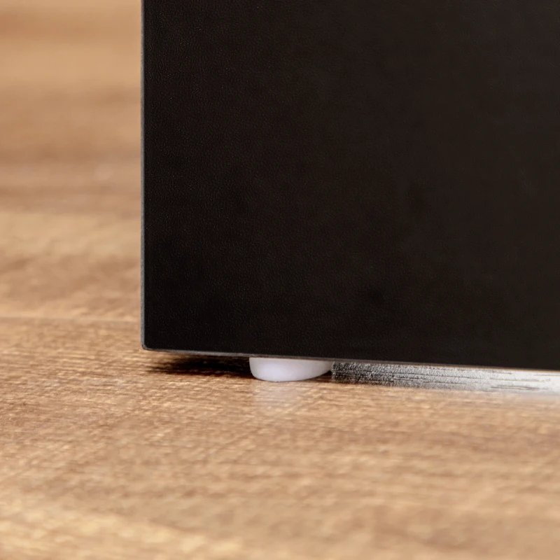 HOMCOM Set de coafare masă de machiaj cu taburet căptușit oglindă mare + mai multe rafturi deschise + 4 sertare alb negru