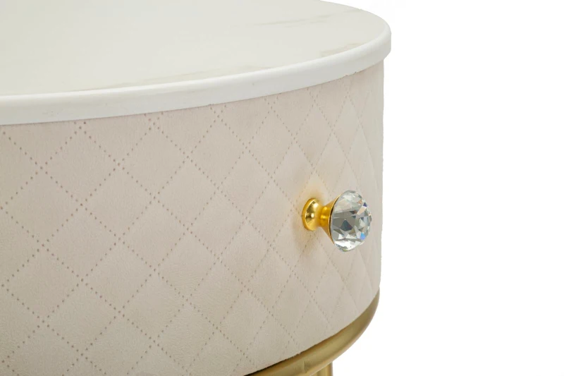 Mauro Ferretti Noptiera Cu Puf, Crem,  Cm Ø 52X70 - Ø 36X37