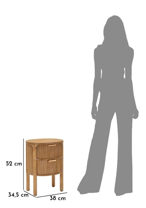 Mauro Ferretti Noptiera Gothenburg, Dimensiuni 38 X 34,5 X 52 Cm