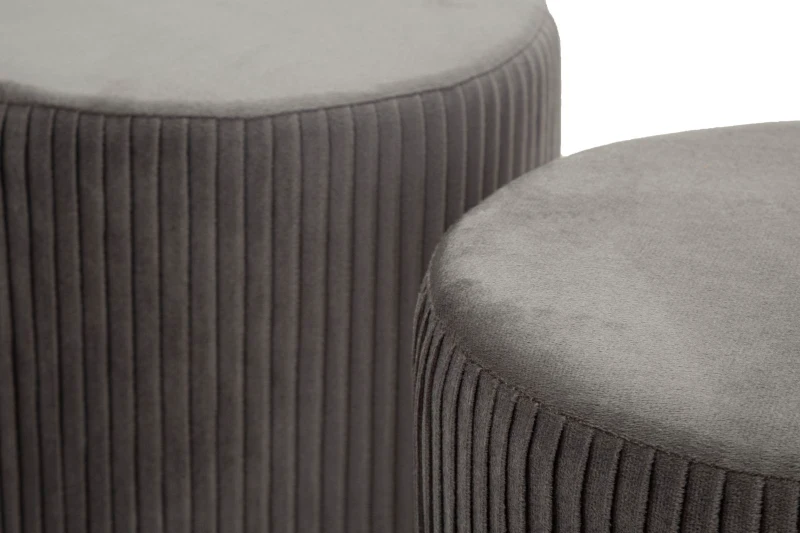 Mauro Ferretti  Banca Cu Depozitare Și Taburet Shopy Gri Set 3 Bucăți Cm 80X37X42-29X33