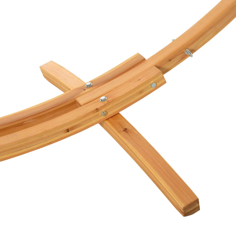 Outsunny Suport pied de hamac structură solidă din lemn de pin greutate maximă 120 Kg dim. 325L x 120l x 118H cm lemn natural
