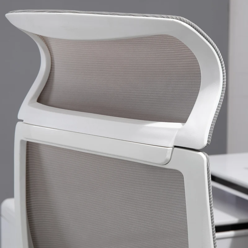 Vinsetto Cadeira ergonômica giratória altura ajustável e reclinável até 120º posição de bloqueio 64x61x120,9-128,9 cm Cinza