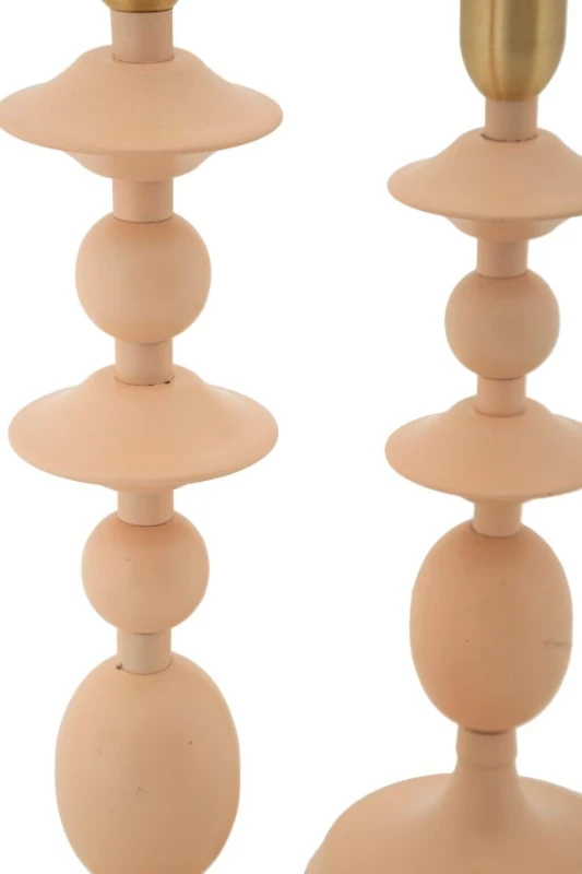 Mauro Ferretti Set Suport Lumanare Gemini Roz 2 Bucati Cm Ø10X29-10X31