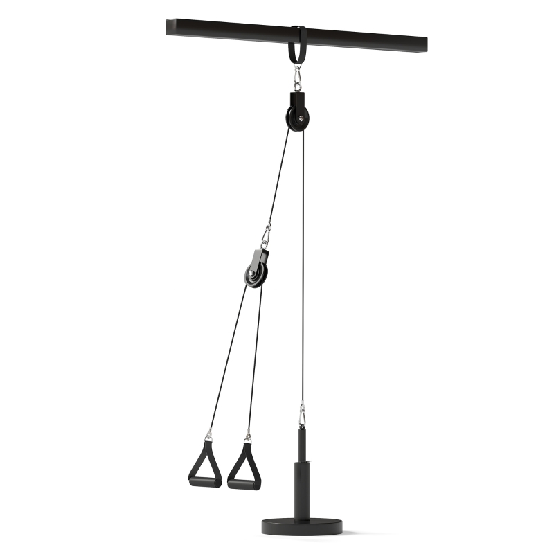 SPORTNOW Máquina de Polea para Casa y Máquina de Polea LAT, Conexión para Discos de Pesas Universales y Accesorios