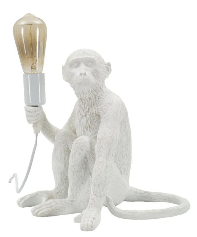 Mauro Ferretti Lampă De Masă Design Maimuță Șezută Alb Cm 33X33X30