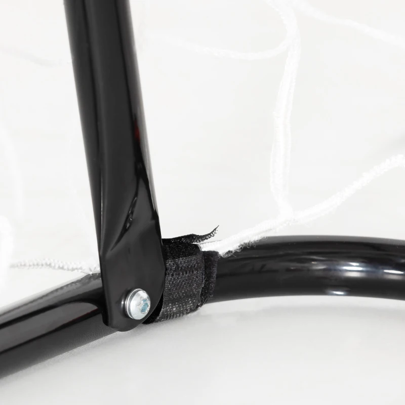 HOMCOM Golo de Futebol Estrutura de Metal Rede de Pe Estacas & Ferramenta Incluídas 186x62x123 cm Preto Branco