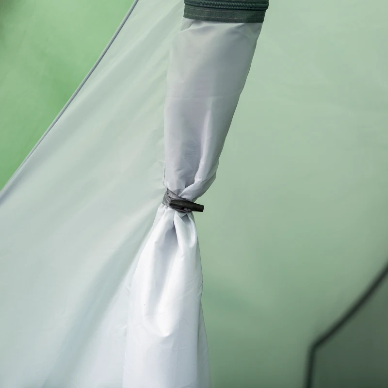 Outsunny Tent voor 3-4 personen 190T tunneltent kampeertent glasvezel donkergroen(m-8)
