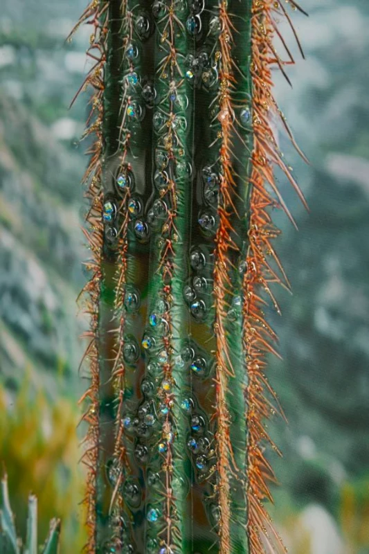 Mauro Ferretti Pictura Pe Panza, Cu Rama, Cactus -A- Cm 60X4X88