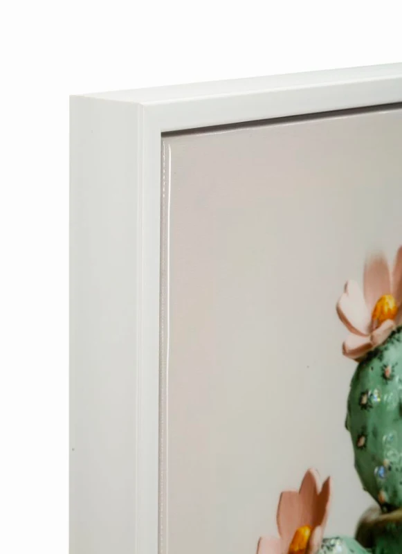 Mauro Ferretti Tablou Imprimat Pe Pânză Lacuită, Cu Ramă, Model ,,Borcan Cu Cactus", Varianta C, Dimensiuni 40 X 2,8 X 40 Cm