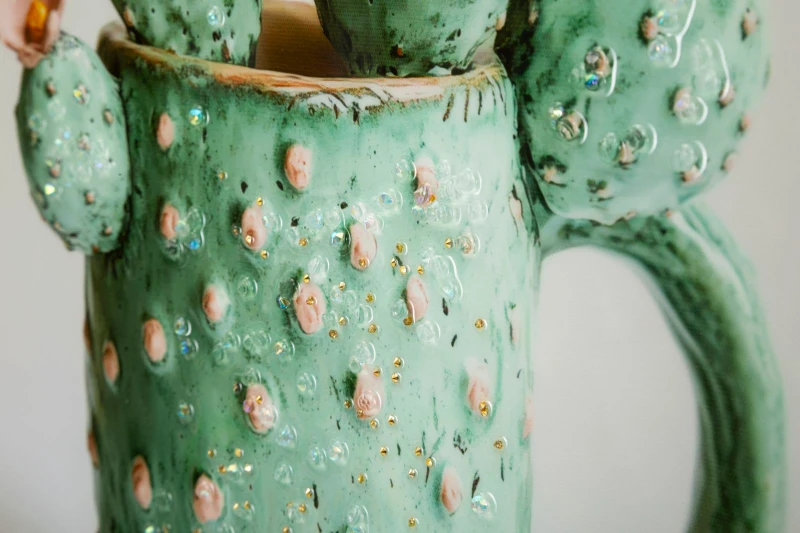 Mauro Ferretti Tablou Imprimat Pe Pânză Lacuită, Cu Ramă, Model ,,Borcan Cu Cactus", Varianta C, Dimensiuni 40 X 2,8 X 40 Cm