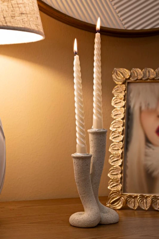 Mauro Ferretti Suport Pentru Lumânare Cu Pietre, 10 X 6,5 X 17,5 Cm