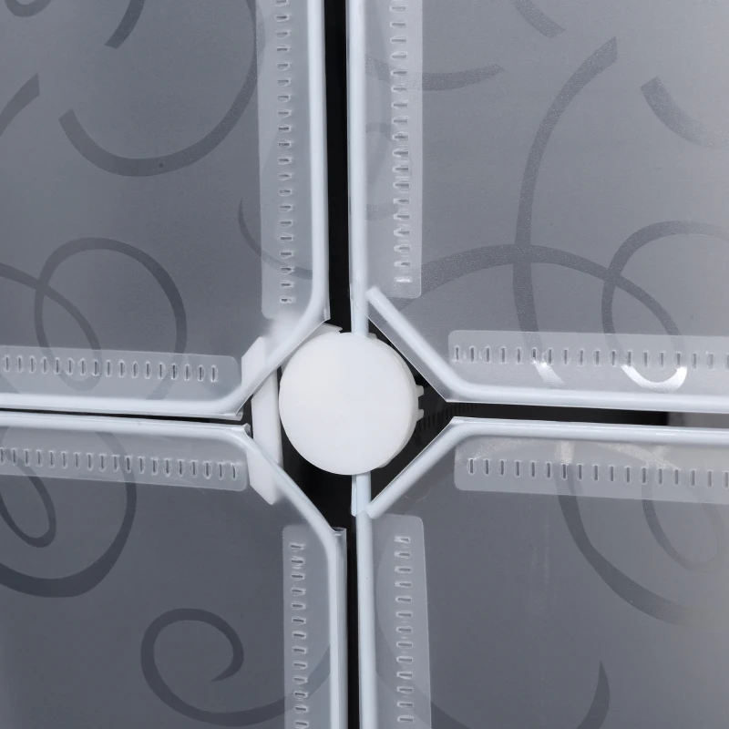 HOMCOM Șifonier cu design în cuburi, 2 cuburi mari și 9 cuburi mici, plastic, metal, 111L x 47L x 183Î cm, Negru+Alb