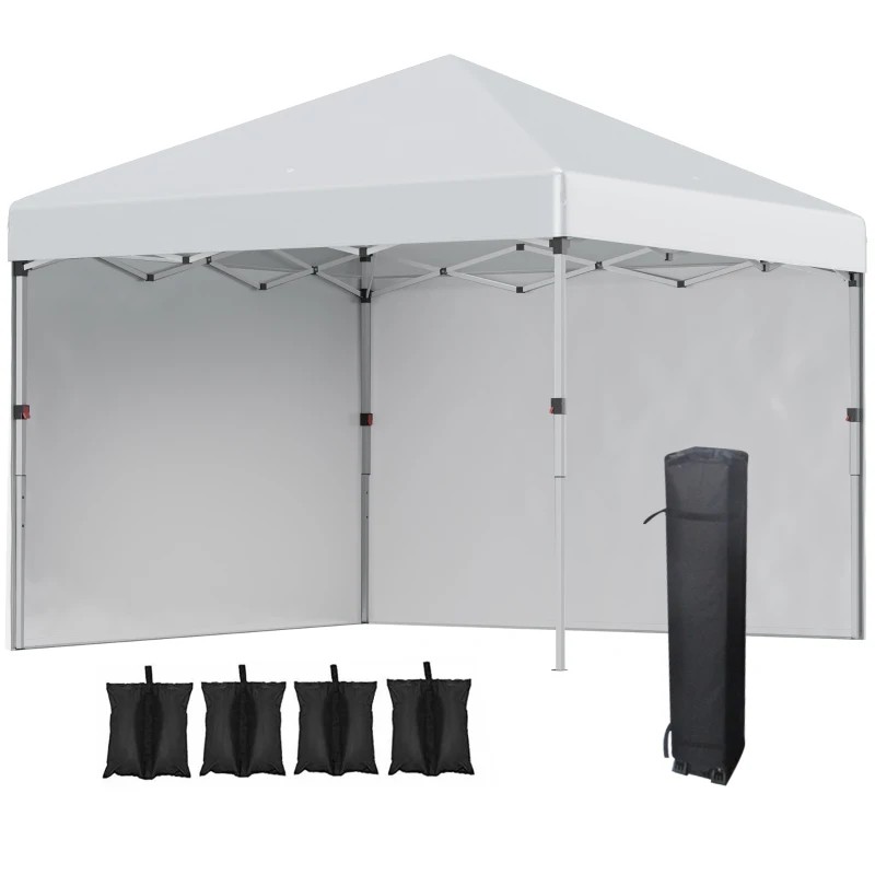 Outsunny Tenda de Jardim POP-UP Dobrável Ajustável em Altura Proteção UV 30+2 Paredes Laterais Saco de Transporte Incluíd