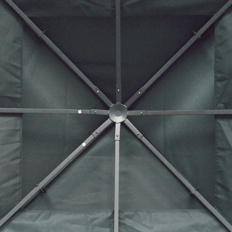 Outsunny Telhado de Substituição para Pavilhão de Jardim em Metal Poliéster 3x3M Cinza Antracite