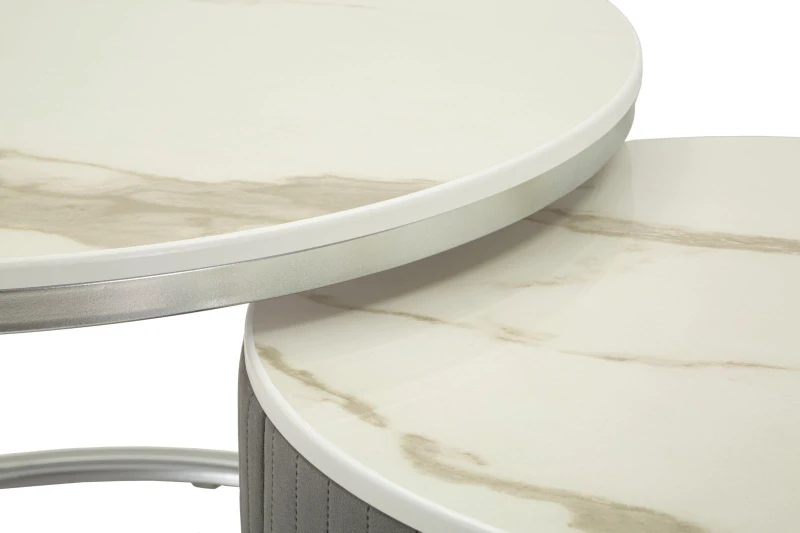 Mauro Ferretti Set De 2 Masute De Cafea Grays  Cm Ø 70X45-50X38