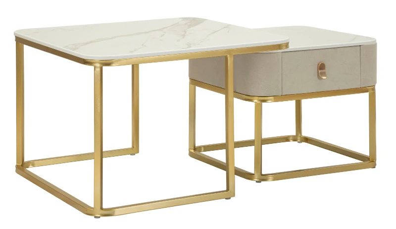 Mauro Ferretti Set De 2 Măsuțe De Cafea Beauty,  70 X 70 X 48 Cm Și 50 X 50 X 43,5 Cm