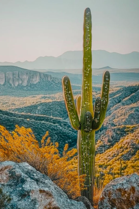 Mauro Ferretti Pictura Pe Panza Lacuita, Cu Rama, Cactus -B- Cm 60X4X88