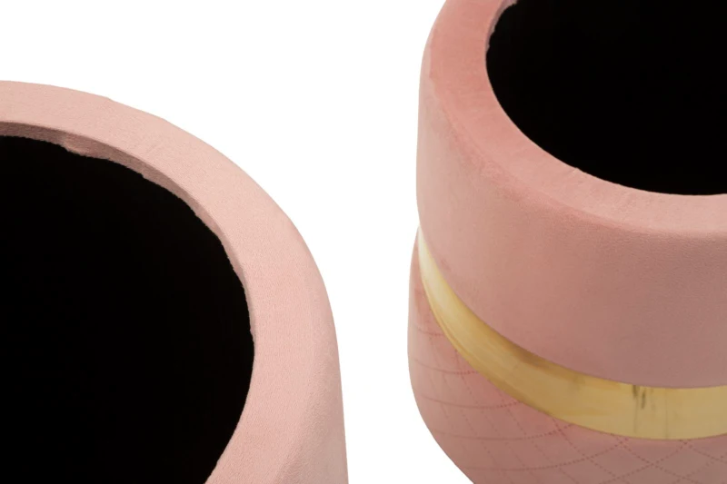 Mauro Ferretti Puf Cu Depozitare Sheffild Roz Set 2 Bucăți Cm Ø 37X42-28X33