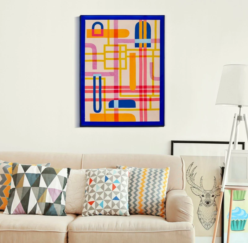 Mauro Ferretti Pictura Pe Panza Lacuită Cu Lac Acrilic Și Ramă -B- Cm 60X3,3X78