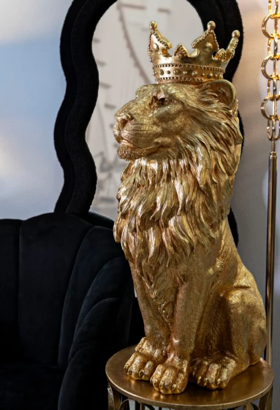Mauro Ferretti Statuie Leul Rege Shant, 30 X 42 X 74 Cm