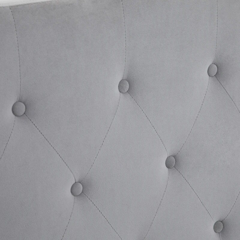 HOMCOM Cap de pat pentru pat, tapitat, cap tapitat pentru pat, culoare gri, placaj de pappel, material textil din catifea, 185 x 8 x 134 cm