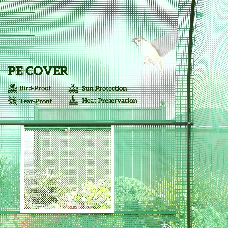 Outsunny 245 x 200cm Polytunnel Greenhouse - Green