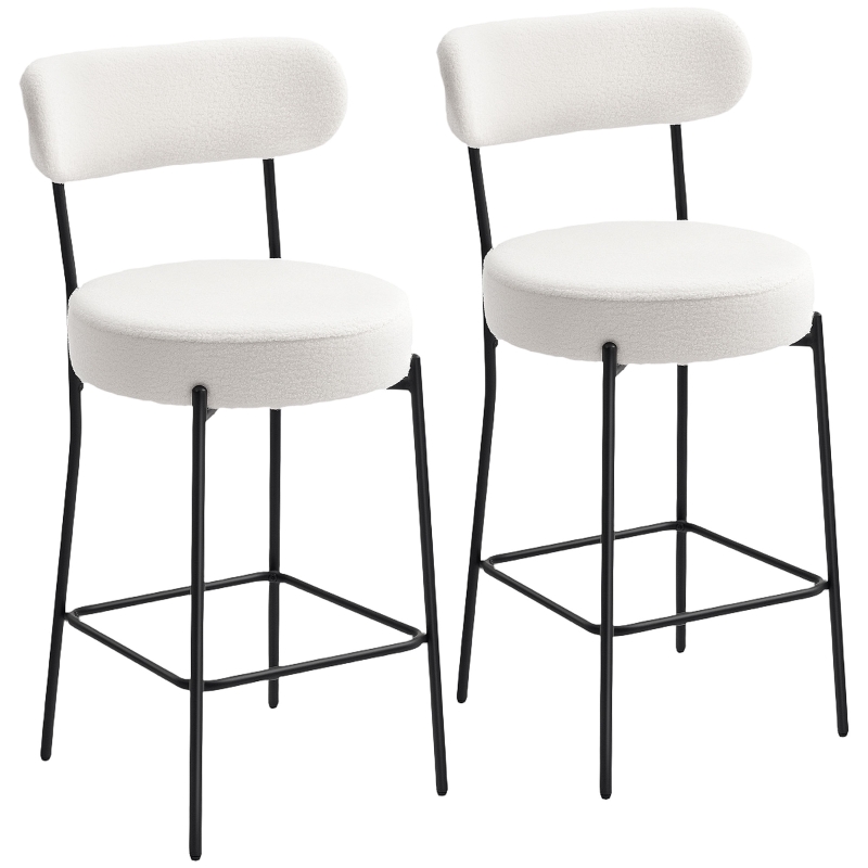 HOMCOM Set 2 Sgabelli Da Bar In Stile Industriale Con Schienale In Microfibra, Poggiapiedi E Altezza Regolabile Grigio 85637218